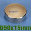 Neodym N35 Dia 50mm X 15mm starka magneter Tiny Disc NdFeB Rare Earth för hantverk Modeller Kylskåp Stickning