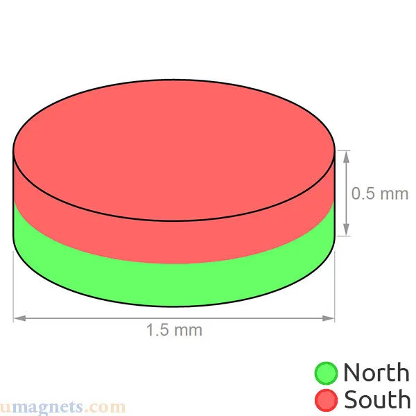1.5mm x 0.5mm N35 Neodymium Disc Magnets Tiny Buy Small Super Strong Cylinder Magnet Mini Paper Thin Magnets Sale - 画像 3