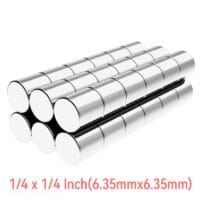 1/4" er. x 1/4" thick N35 Powerful Neodymium Cylinder Magnets Rare Earth Disc Magnet Strong Round Refrigerator Magnets (40 Pakke)