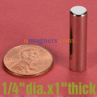 1/4" dag. x 1" dikke N35 Neodymium Rod magneten Walmart Neodymium magneten