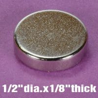 N35 1/2" er. x 1/8" thick Neodymium (Ndfeb) Rare Earth Disc Magnets