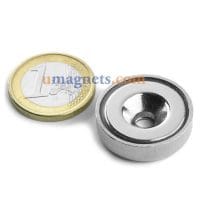 2pcs 25mm dia Neodymium Cup Magnet with Countersunk Mounting Pot Magnet
