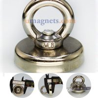 48mm dia Clamping Magneet met M8 Eyebolt Vissen Magneten Neodymium- 90kg Pull