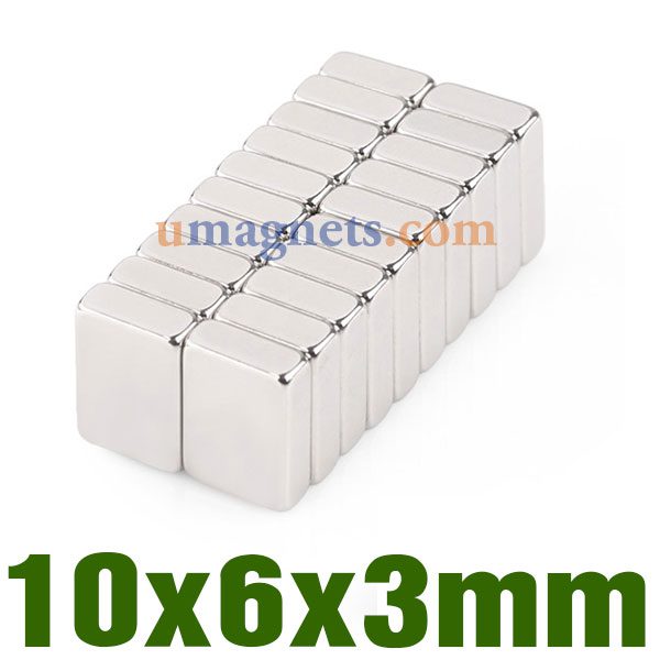 10x6x3mm Neodym Block Magneter Køb N42 Rektangulær sjældne jordarters magneter Amazon (10mm x 6 mm x 3 mm)