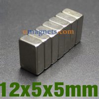 12 X 5 x 5 mm de neodimio N50 fuerte bloque imanes de alta potencia imanes de tierras raras (12mm x 5 mm x 5 mm)