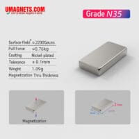 12 x 6 x 2 mm N35 stærke neodymblokmagneter Rare Earth rektangulære magneter 12mmx6mmx2mm (20 Pakke)