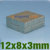 12x8x3mm Neodymium blokmagneten N42 sterke permanente Rare Earth Rechthoekige Magneten Amazon (12mm x 8 mm x 3 mm)