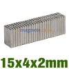15x4x2mm Block Neodymium Magnets Strong N38 Rare Earth Refrigerator Magnets Sale (15mm x 4mm x 2mm)