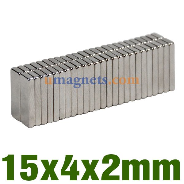 15x4x2mm bloc Néodyme aimants puissants N38 Rare Earth aimants pour réfrigérateur Vente (15mm x 4 mm x 2 mm)