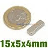 15Magneti forti mmx5mmx4mm N35 Magneti rettangolari al neodimio per terre rare Vendita (15x5x4mm)