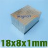 18mmx8mmx1mm سميكة قوية كتلة المغناطيس N38 سوبر النادرة النيوديميوم مغناطيس مغناطيس كرافت بيع (18x8x1mm)