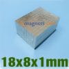 18Magneti a blocchi forti e spessi mmx8mmx1mm N38 Magneti al neodimio super rari per terre Magneti artigianali Vendita (18x8x1mm)