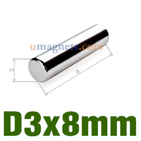 3мм х 8 мм N35 неодимовые магниты цилиндра редкоземельный магнит Круглый Disck Сверхпрочная NdFeB магниты Продажа