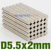 N50 5.5mm dia x 2mm thick neodymium disc magnets Extremely Strong Magnet Frig magnet Crafts Bottle caps Button