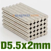N50 5,5 mm diametro x 2mm spessi dischi magnetici al neodimio estremamente forte Button Magnet Frig magnete Crafts Capsule