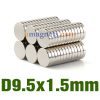 Runde magneter 9.5mm x 1.5mm Neodym magneter sjældne jordarter Magneter Disc magneter Supplies DIY smykker tilbehør