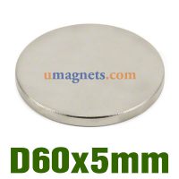 60mm diameter x 5 mm tykk N42 Neodymium Magnet