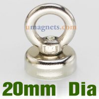 Dia 20x28mm Eyebolt Ring Magnet Salvage Tool Neodymium Clamping Magnet with M4 Hook or Eyebolt