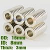 N42 16mm O.D x 8mm I.D x 3mm Thick Neodymium Ring Magnet Strong Rare Earth Magnet where to buy ring magnets