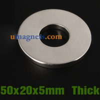50mm od x 20mm id x 5 mm dik N42 Ring Magnet India Neodymium Tube Magneten Sale Home Depot