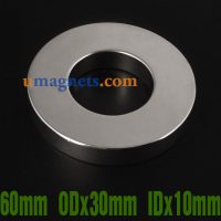 60mm O. D x 30mm I.D x 10 mm Tyk N42 Rare Earth Tube Magnet Stærke Neodym Ring Magneter UK Home Depot