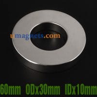 60mm O.D x 30 milímetros I.D x 10mm de espessura N42 Ímã Tubo Rare Earth fortes anel imãs de neodímio UK Home Depot