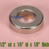 12.7mm od x 6.35mm diameter x 3,18 mm tyk N42 Neodym Ring magneter Kraftig Tube Magneter Sale(1/2" x 1/4" id x 1/8" tyk)