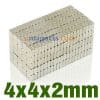 4x4x2mm 네오디뮴 블록 자석 N35 희토류 사각 자석 대량 자석 블록 (4mmx4mmx2mm)