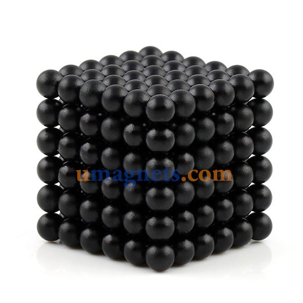 N42 5mm BUCKYBALLS Magnetisk Balls Legetøj Magnet Bolde Puslespil Sphere Neodym magneter (Farve: Sort)