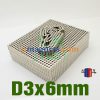 N35 3mm x 6mm Diametralt Magnetized Neodym Rod Magnet Tiny Small Kraftig NdFeB Cylinder magneter nikkelbelagt