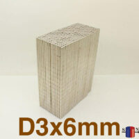 3mm x 6mm Diametrically Magnetized Neodymium Rod Magnet N35 Powerful Diametral Rare Earth Cylinder Magnets for Crafts