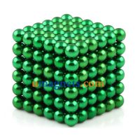N42 216pcs Magnetic Buckyballs 5mm dia Sphere Neodymium Magnets Nickel(Ni-Cu-Ni) - color: Green