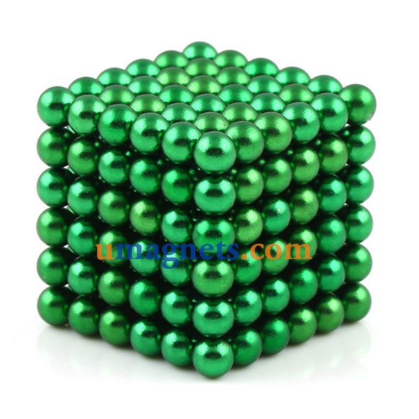 구체 네오디뮴 자석 니켈 직경 N42 216pcs 자기 버키볼의 5mm(니켈 - 구리 - 니켈) - 색깔: 녹색