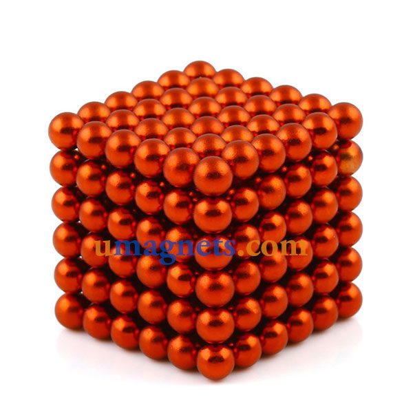 N42 216pcs magnetischer Buckyballs 5mm Durchmesser Kugel Neodym-Magnete Nickel(Ni-Cu-Ni) - Farbe: Rot