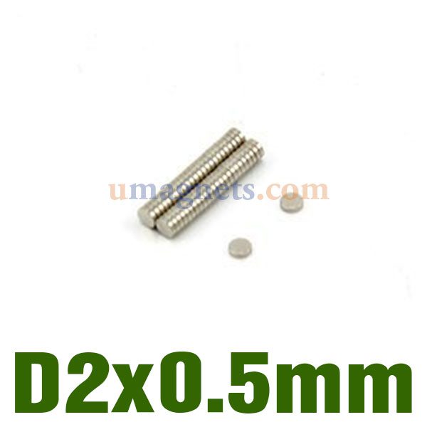 2 mm x 0.5 mm N35 Neodym Disk-Magnete Tiny Paper Thin Runde Magnete Kleine Seltene Erden-Magnet
