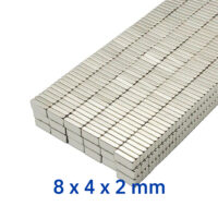 Alternative view of 8mmx4mmx2mm thick Neodymium Block Magnet N35 Strong Rare Earth Rectangular Magnets For Sale Home Depot 8 x 4 x 2mm