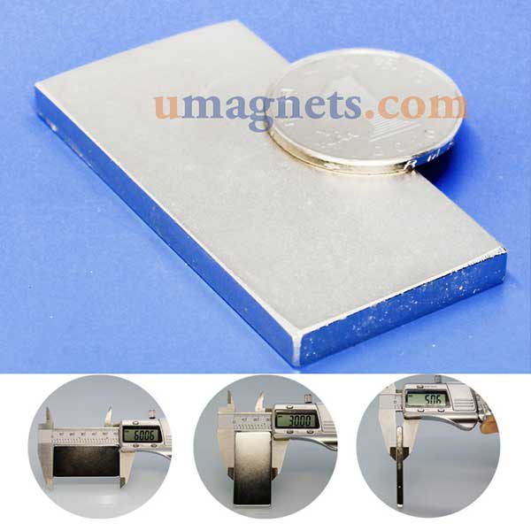 60mmx30mmx5mm N35 Blok neodymowy magnes Super Mocne magnesy rzadkie Ziemia Duże magnesy prostokątne Na sprzedaż Home Depot (60x30x5mm)