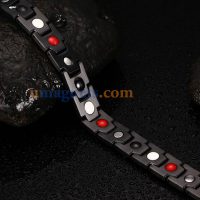 Magnetisk terapi armband - Black 316L Titanium Health Magnetic smycken för Man