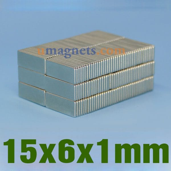 15mmx6mmx1mm Thick Neodym Block Magnet N35 Thin Magnete Super Strong Rechteckige Rare Earth Flache Magnete 15 X 6 X 1mm Umagnets
