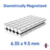 1/4" Ja. X 3/8" Thick Diametrically Magnetized Cylinder Magnet N40 Strong Neodymium Rare Earth Disc Diametric Magnet Sale (10 Inpakken)