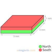 Alternative view of 3mm x 3mm x 1mm Neodymium Square Magnets N42 Tiny Square Rare Earth Magnets Ultra Thin Flat 3x3x1mm Rectangle Magnets Home Depot