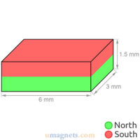مغناطيس النيوديميوم 6x3x1.5mm