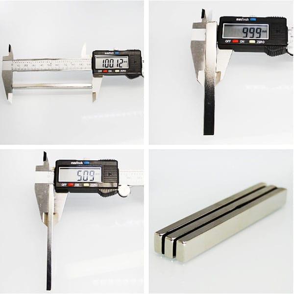 100 x 10 x 5 mm tjock N52 Super Stark Stora Neodymium rektangulära hantverksmagneter Platta Rare Earth Block Magnets till salu - Bild 3