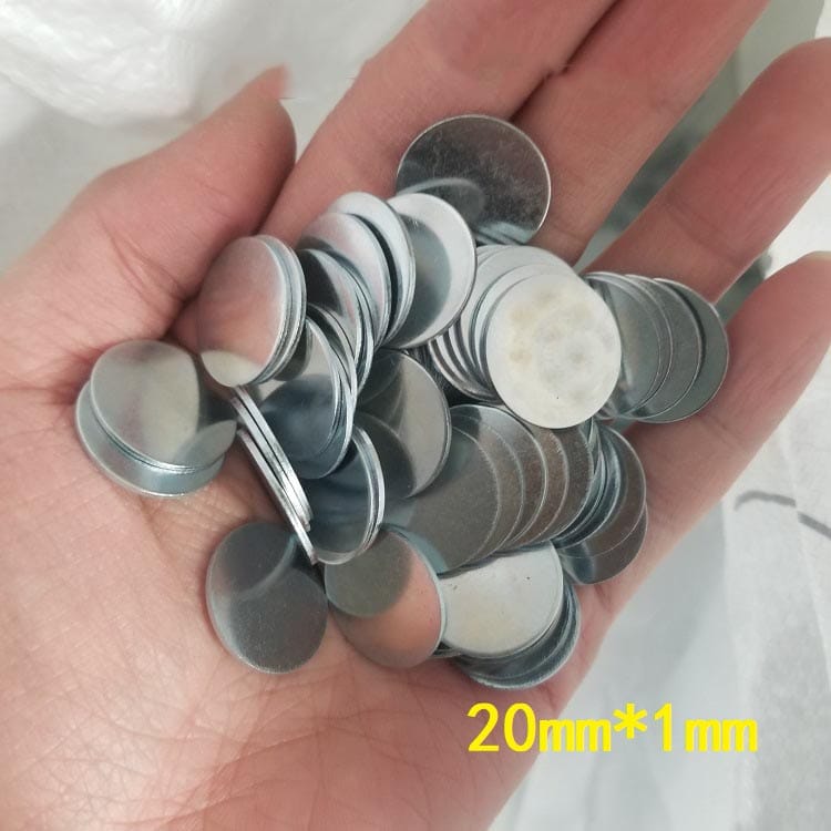 20mm dia x 1mm tykk Disc Steel Striker Runde Metall Stål Disc Strike Plater
