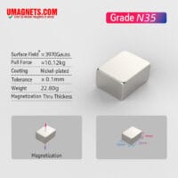 20mm x 15 mm x 10 mm N35 Magneti al neodimio super resistenti per terre rare Magneti artigianali in vendita (6 pacchetto)