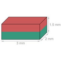 Alternative view of Neodymium Block Magnet 3 x 2 x 1.5 mm N35 Srong Rare Earth Rectangle Magnets for Craft Magnets (100 Pack)