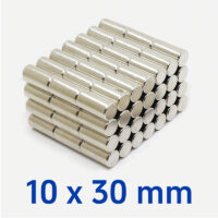 Visão alternativa de 10mm x 30mm Neodymium Rod Magnets N35 Powerful Rare Earth Cylinder Magnet Bar Craft Magnets Sale (5 Pacote)