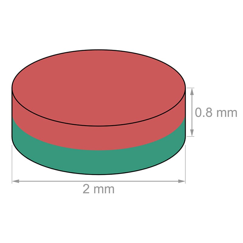 2milímetro x 0.8 mm Neodymium Disc Magnets N48 2x0.8mm Tiny Round Magnets Rare Earth Cylinder Magnets Sale - Imagem 2