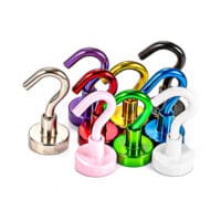 Neodymium Hook Magnet Heavy Duty Magnetic Hooks Magnets Mix Colors (10 Pack)