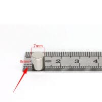 7mm x 8mm Neodymium Rod Magnets N35 Strong Rare Earth Cylinder Magnets For Sale 7x8mm Fridge Magnet